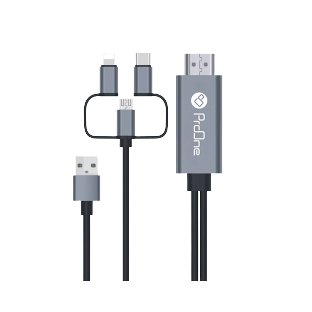 کابل تبدیل HDMI به USB-C / microUSB / لایتنینگ پرووان مدل PCH70